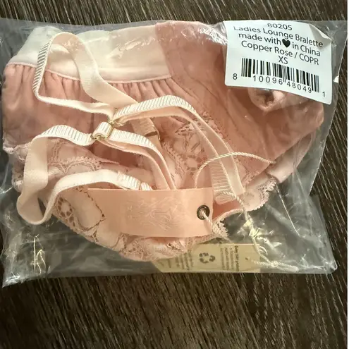 We Are HAH Women's Lace Lounge Bralette Copper Rose Wireless Soft NWT Floral XS Pink - Image 4
