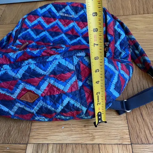 MZ Wallace Red/Blue Zig Zag/Geometric Pattern Quilted Metro Backpack