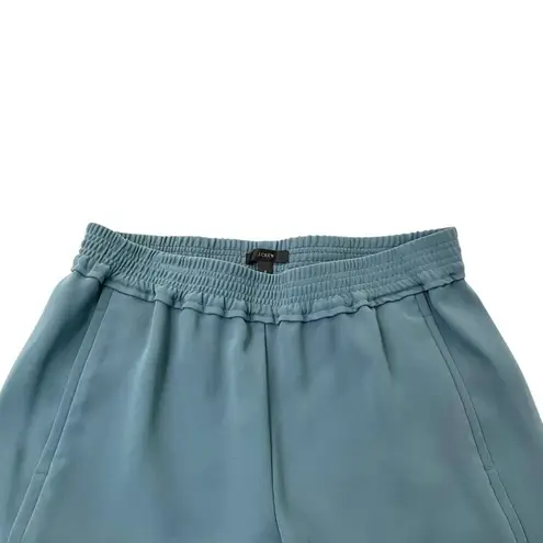 J.Crew  Pull-On Crepe Trouser Pant Tulip Hem Preppy Classic Teal Blue size 8
