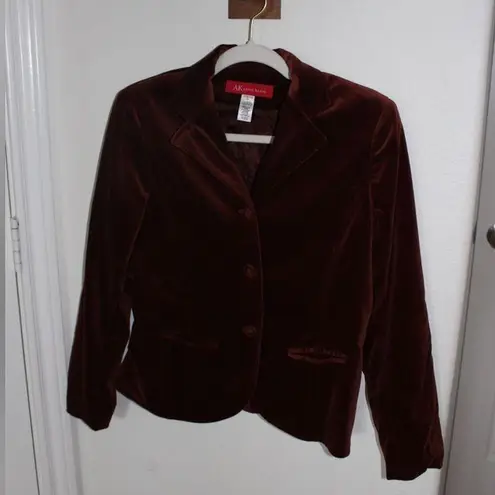 Anne Klein Vintage  70s Rusty Tan Velvet Blazer Size 8