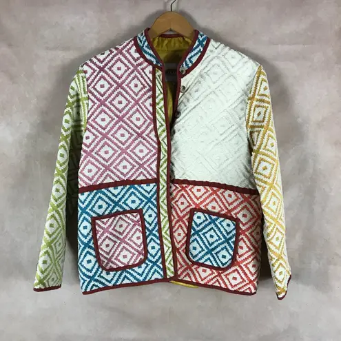 FRNCH Paris multicolor Patchwork Diamond Embroidered Jacket XS