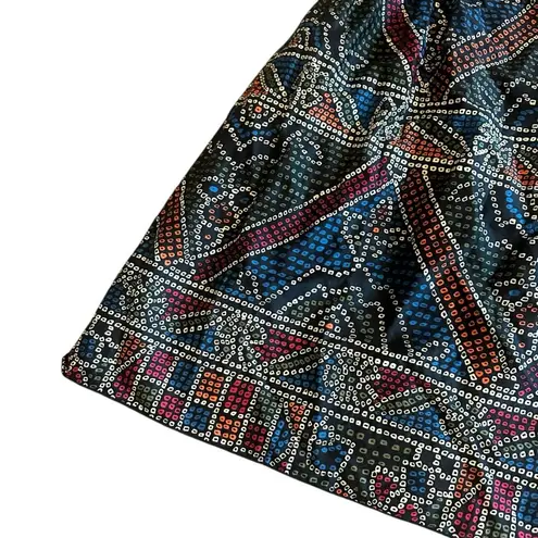 Anna Sui Anthropologie Tesserae Mosaic Beaded A-Line Dress Tribal Party Size 10