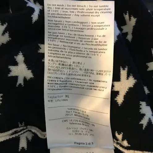 Red Valentino Sweater Size XL Bow Black Lace Trim