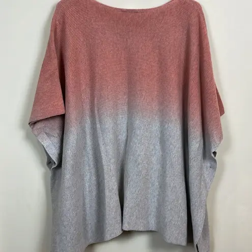 J Jill Purejill Poncho‎ Sweater. One Size. Dip dyed. Peachy gray. Orange