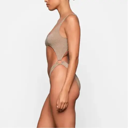 SKIMS NWT Glitter Swim Monokini in Sienna