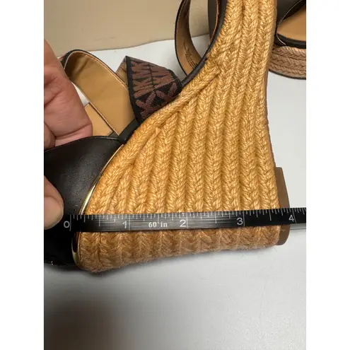 Michael Kors  Women's Wedge Sandals Espadrille Platform Black Logo Size‎ 6.5M