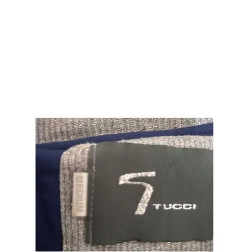 Tucci Womens Sweater Blue Gray Steal Your Heart Eyes Long Sleeve Full Zip Knit M Size M