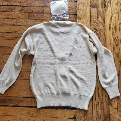 Maurada Vintage Faux Cardigan Sweater With Button and Pearl Details Size Medium - Image 7