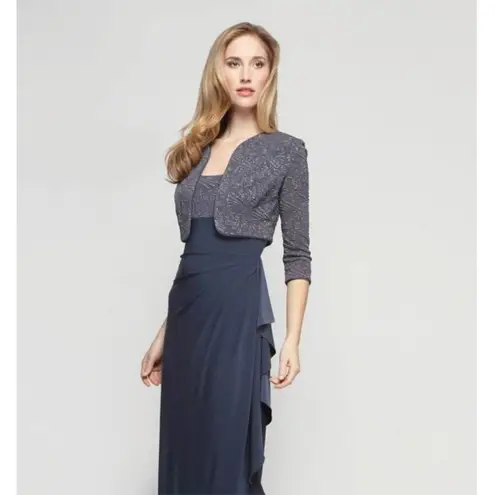 Alex Evenings sz 14 blue glitter formal sheath dress NWT (no jacket)