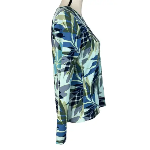 Hang Ten Medium Rashguard Swim Top UPF 50+ Quick-Dry Long Sleeve Leaf Print Crew