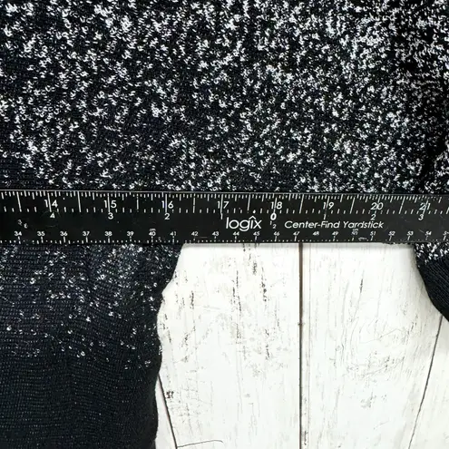 kim rogers Petite Dress Women Sz PXL Eyelet 3/4 Sleeve Midi Black Gray Gradient