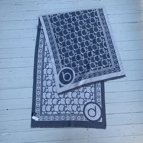 Bloomingdales NWT Vintage Grey Bloomingdale’s All Over Print Logo Monogram Design Soft Scarf🧣