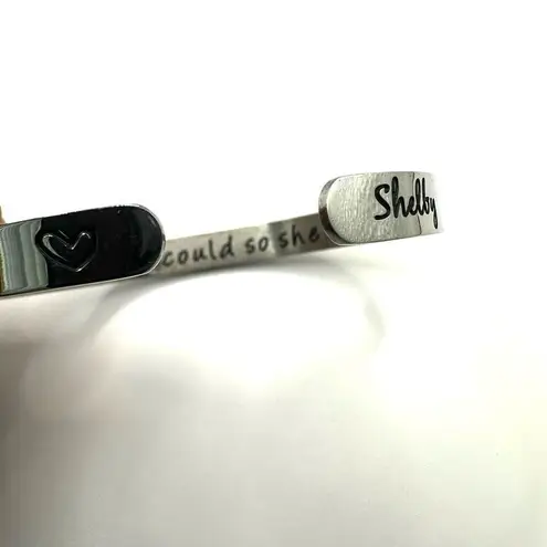 Shelby She believed she could so she did stainless steel cuff bracelet Silver