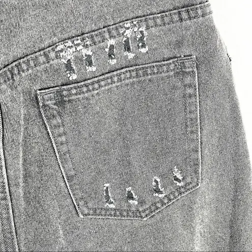 Glassons Black Wash High Rise Frayed Hem Jean Shirts, Size 12