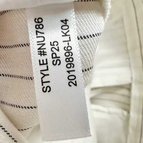 Madewell  The Tall Harlow Superwide Leg Trouser Linen Cotton Pinstripe US 2 NWT