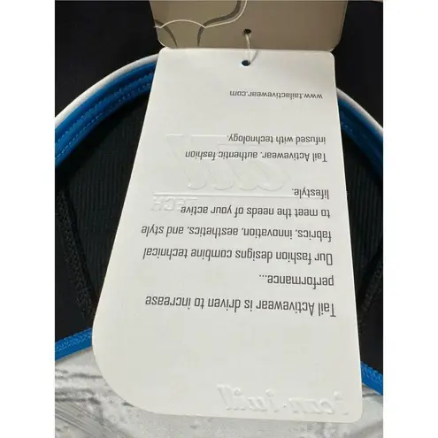 Tail Tech Waffle Tank Top Black Teal & White Edges Performance Fabric M NWT Size M