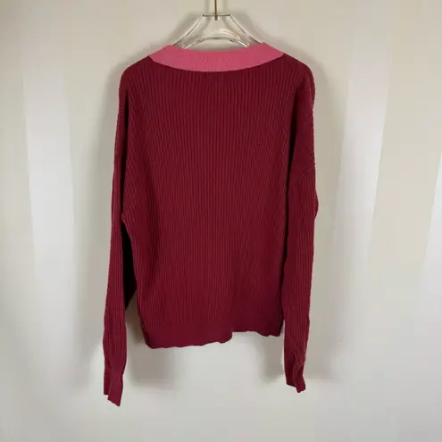 Ramy Brook Nina Cardigan Sweater Size Medium Red Cashmere Blend