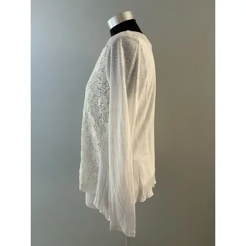 Sundance Crochet Top Size M White Layered Tunic Fairy Boho Whimsy Coquette Size M