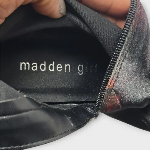 Madden Girl  Groupie Black Floral Velvet Over The Knee Platform Heel Boot Size 9