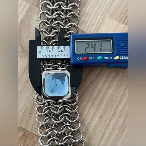 Roberto Cavalli Stunning Ladies Watch Blue Multifaceted Crystal Chain Bracelet