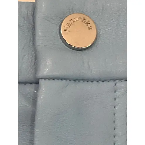 Nanushka Silke Pants in Azure Small New Womens Vegan Faux leather Blue Trousers