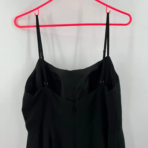 Azazie  Tayla Dress Size 14 Bridesmaid Black Chiffon V-Back Side Boning Wedding