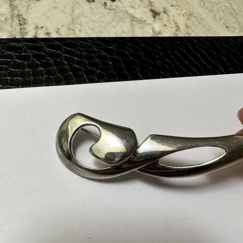 Givenchy Signed Vintage Silver Tone Brooch Pin Flawed