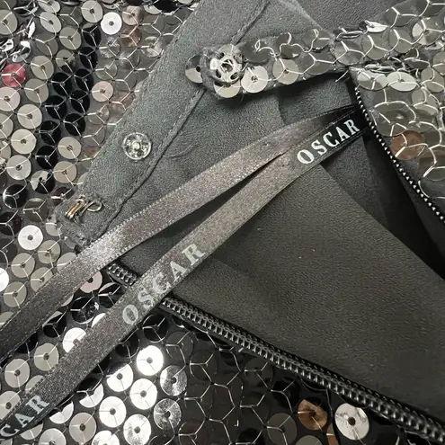 Oscar de la Renta Silk Sequin Pants Black Size 8