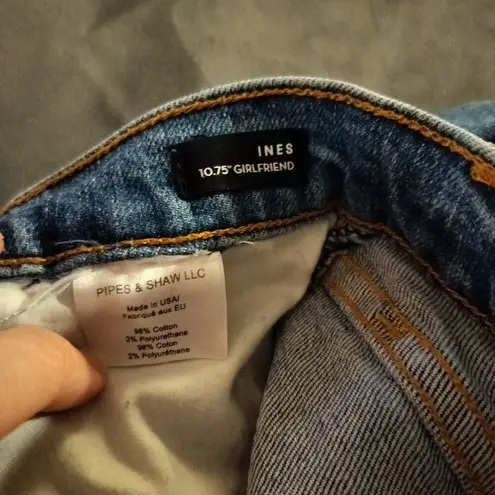 Veronica Beard Size 30 Ines Girlfriend Jeans Cropped Pipeline Wash Fray Hem