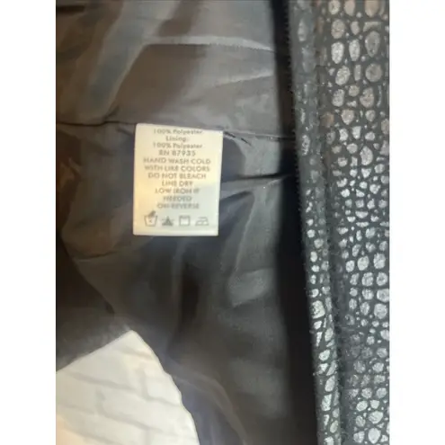 Susan Graver Women’s Faux Alligator Leather Zip Swing Chic Jacket Size Medium