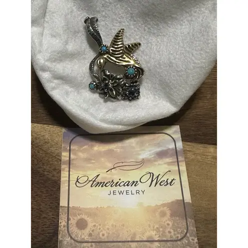 Carolyn Pollack Fritz American West Sterling Silver Gemstone Hummingbird Pendant