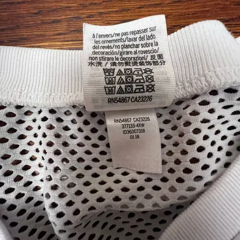 VS PINK White Crop Top Logo Lounge Sweater Small Mesh Back Womens Teens