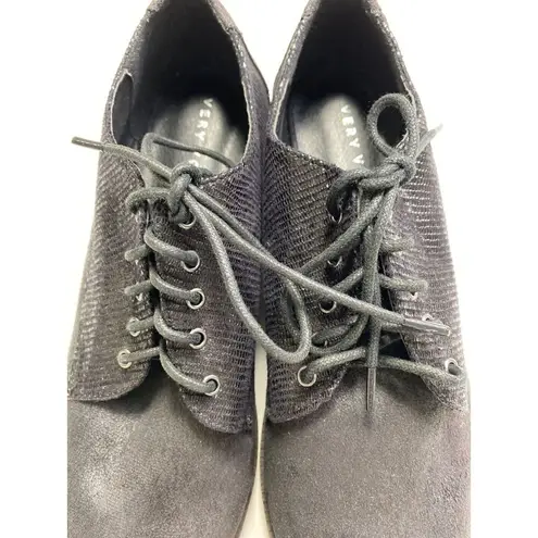 Very Volatile Warner Oxford Flats Womens Size 10 Black Office Wear Lace Up Style