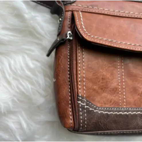 B.O.C. Crossbody purse Women's Brown Faux Leather Crossbody Purse Shoulder Bag