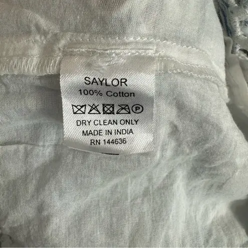 Saylor Blue & White Shanice Lace Eyelet Romper Size Medium