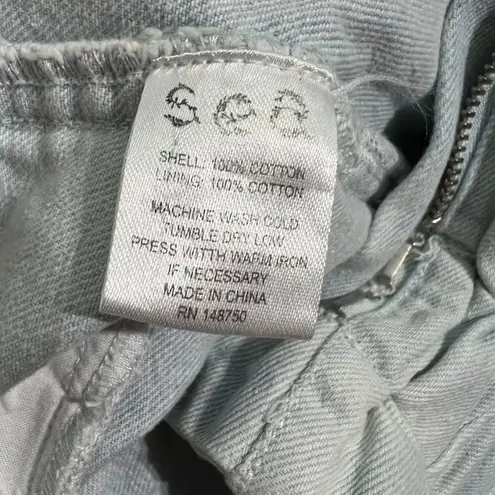 Sea New York Light Wash Ruffle Trim Denim Shorts 100% Cotton Womens Size 0 Blue