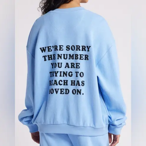 Boys Lie  1-800 Revamped Kara Embellished Cotton Graphic Sweatshirt in Blue