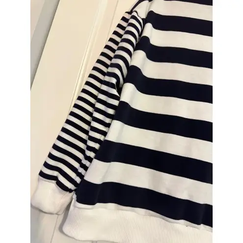 Workshop Republic Clothing Navy & White Striped Crewneck Sweater By Womens L/G C