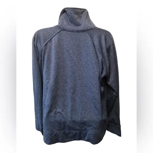 KAVU Heather Blue Thea Brushed Fleece Pullover Sweatshirt Sz. XL Pockets Casual
