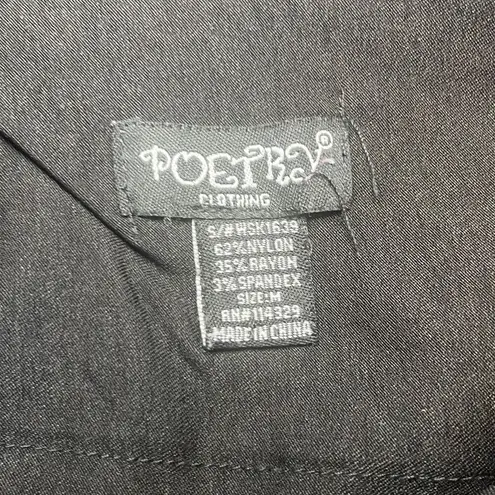 Poetry Anthropologie Black Classic Pencil Skirt Stretch Lined Medium Secretary