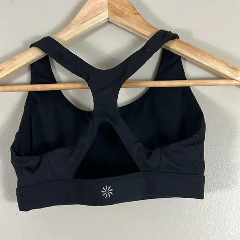 Athleta  Sports Bra Womens XS Black Cut Out Racerback Medium Support Athleisure