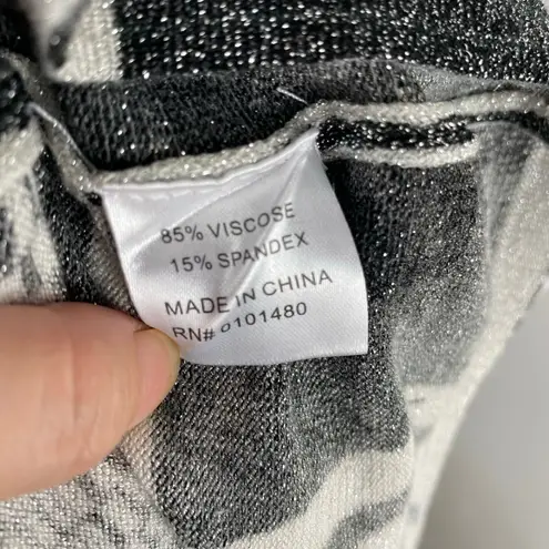 Pierri New York Metallic Black & Gray Abstract Sweater XL Art Deco Mod