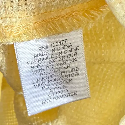 Romantic Cottagecore Yellow Smocked Waist Top Puff Sleeves Ruffle Peplum Large