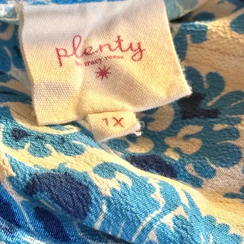 Anthropologie NWOT  Plenty By Tracy Reese Blue
Baroque Sleeve Motif Midi Dress 1X