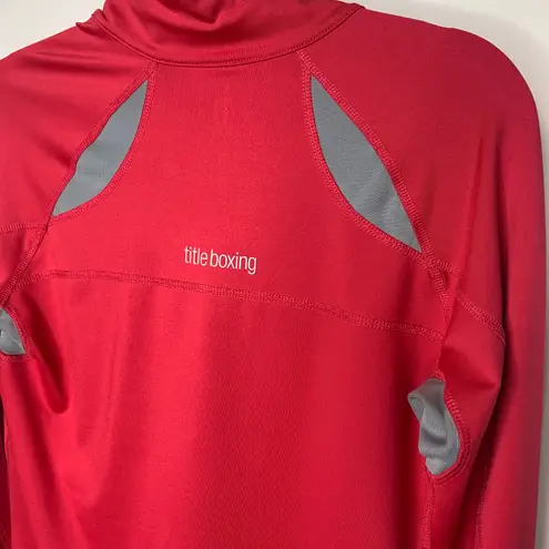 Title Boxing Pink Gray 1/4 Zip Pullover Sz Small