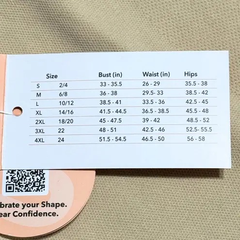 SHAPERMINT All Day Every Day Scoop Neck Cami Shapewear Nude Chai NWT Large Tan