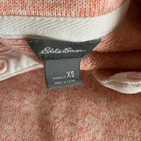 Eddie Bauer  Womens Size XS Peach Snap Button Pullover Sweatshirt Jacket - Image 4
