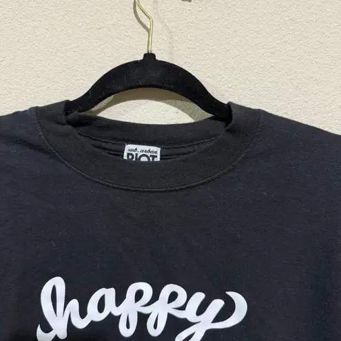 SUB_URBAN RIOT Sub Urban Riot Womens Happy Camper Graphic Print Sweatshirt Pullover Black S