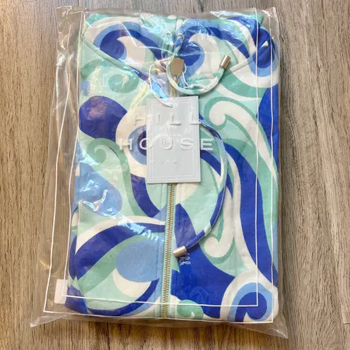Hill House The Allie Zip-Up Fleece Jacket in Ocean Kaleidoscope Size XS NWT