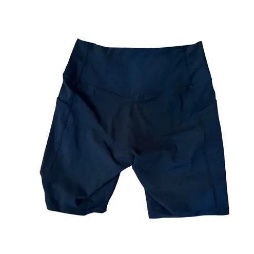 Yunoga XL Black Activewear Biker Shorts High Waist Yoga Workout Pockets